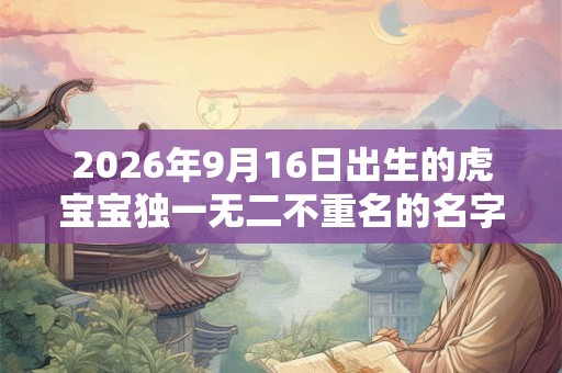 2026年9月16日出生的虎宝宝独一无二不重名的名字