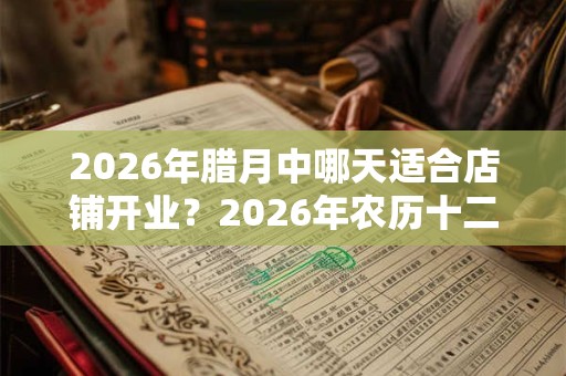 2026年腊月中哪天适合店铺开业？2026年农历十二月开业吉日