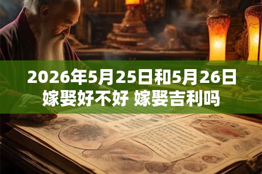 2026年5月25日和5月26日嫁娶好不好 嫁娶吉利吗 2026年5月25日和5月26日嫁娶好不好 嫁娶吉利吗