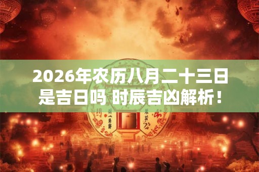 2026年农历八月二十三日是吉日吗 时辰吉凶解析! 2026年农历八月二十三日是吉日吗 时辰吉凶解析!
