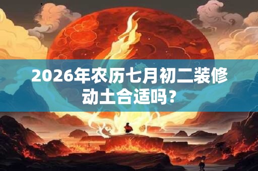 2026年农历七月初二装修动土合适吗？