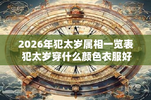 2026年犯太岁属相一览表 犯太岁穿什么颜色衣服好