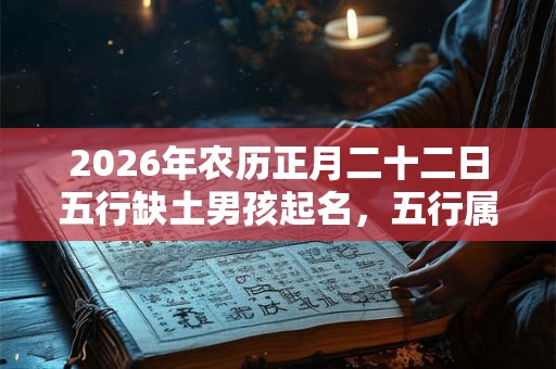 2026年农历正月二十二日五行缺土男孩起名，五行属土男孩名字