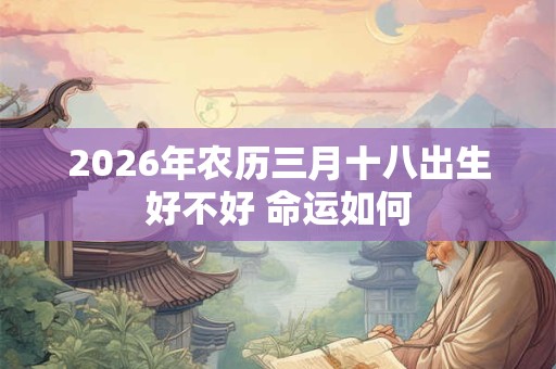2026年农历三月十八出生好不好 命运如何