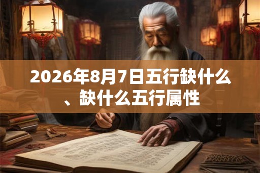 2026年8月7日五行缺什么、缺什么五行属性