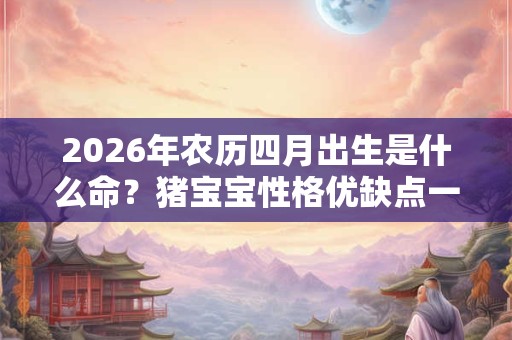 2026年农历四月出生是什么命？猪宝宝性格优缺点一览！