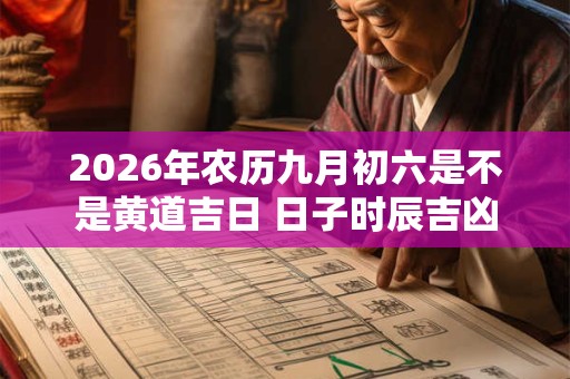 2026年农历九月初六是不是黄道吉日 日子时辰吉凶