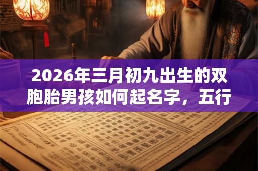 2026年三月初九出生的双胞胎男孩如何起名字，五行属什么