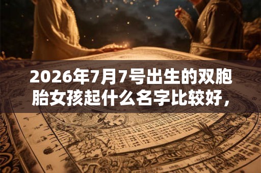 2026年7月7号出生的双胞胎女孩起什么名字比较好，五行属什么？