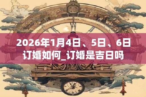 2026年1月4日、5日、6日订婚如何_订婚是吉日吗 2026年1月4日、5日、6日订婚如何_订婚是吉日吗