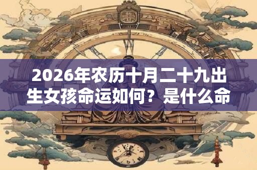 2026年农历十月二十九出生女孩命运如何？是什么命？