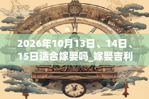 2026年10月13日、14日、15日适合嫁娶吗_嫁娶吉利吗
