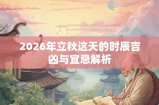 2026年立秋这天的时辰吉凶与宜忌解析