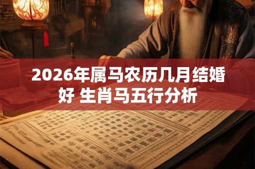 2026年属马农历几月结婚好 生肖马五行分析