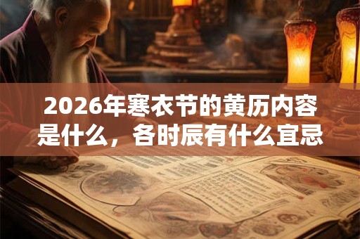 2026年寒衣节的黄历内容是什么，各时辰有什么宜忌内容？