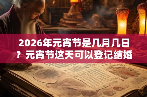2026年元宵节是几月几日?元宵节这天可以登记结婚证吗? 2026年元宵节是几月几日?元宵节这天可以登记结婚证吗?