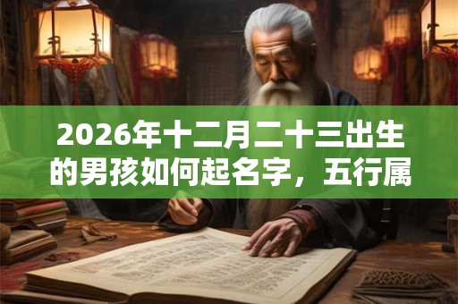 2026年十二月二十三出生的男孩如何起名字，五行属什么