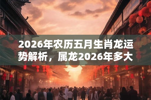 2026年农历五月生肖龙运势解析，属龙2026年多大？