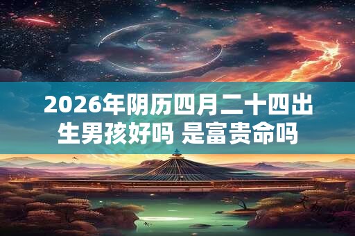 2026年阴历四月二十四出生男孩好吗 是富贵命吗