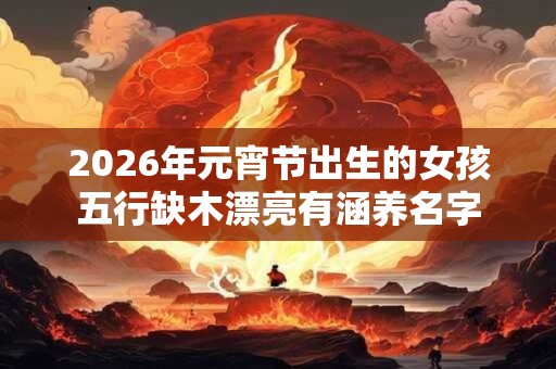 2026年元宵节出生的女孩五行缺木漂亮有涵养名字
