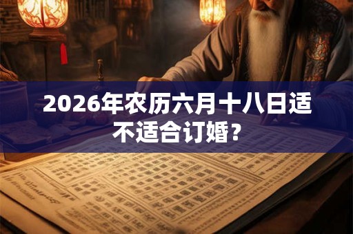 2026年农历六月十八日适不适合订婚？
