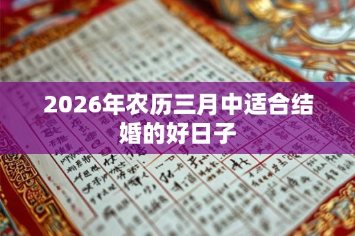 2026年农历三月中适合结婚的好日子