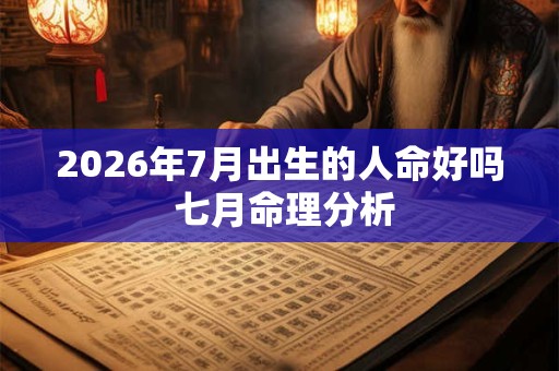 2026年7月出生的人命好吗 七月命理分析