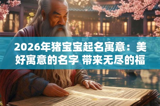2026年猪宝宝起名寓意：美好寓意的名字 带来无尽的福运