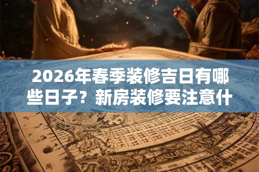 2026年春季装修吉日有哪些日子?新房装修要注意什么? 2026年春季装修吉日有哪些日子?新房装修要注意什么?