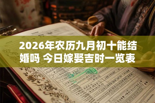 2026年农历九月初十能结婚吗 今日嫁娶吉时一览表 2026年农历九月初十能结婚吗 今日嫁娶吉时一览表