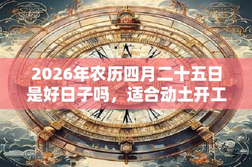 2026年农历四月二十五日是好日子吗,适合动土开工吗? 2026年农历四月二十五日是好日子吗,适合动土开工吗?