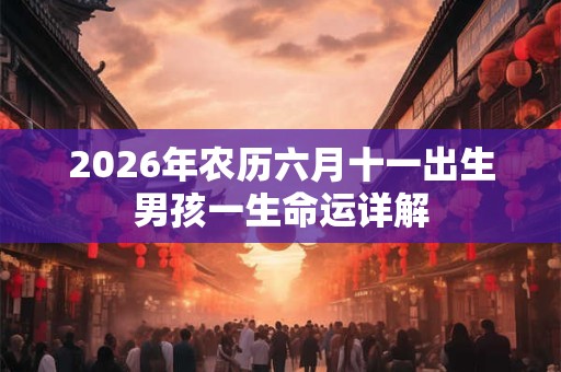 2026年农历六月十一出生男孩一生命运详解 2026年农历六月十一出生男孩一生命运详解