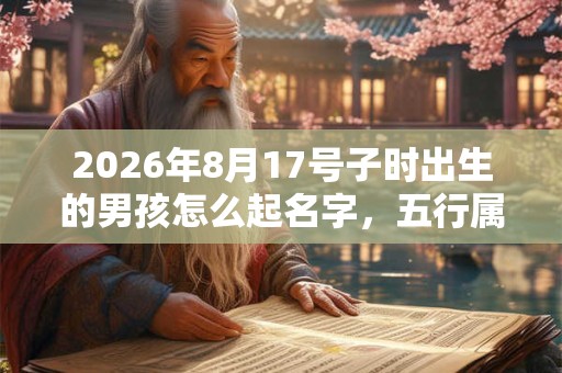 2026年8月17号子时出生的男孩怎么起名字，五行属什么？