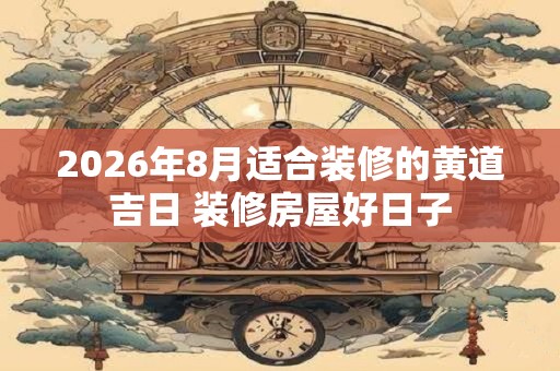 2026年8月适合装修的黄道吉日 装修房屋好日子