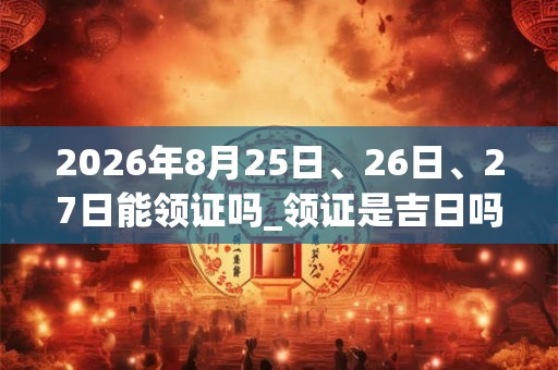 2026年8月25日、26日、27日能领证吗_领证是吉日吗 2026年8月25日、26日、27日能领证吗_领证是吉日吗