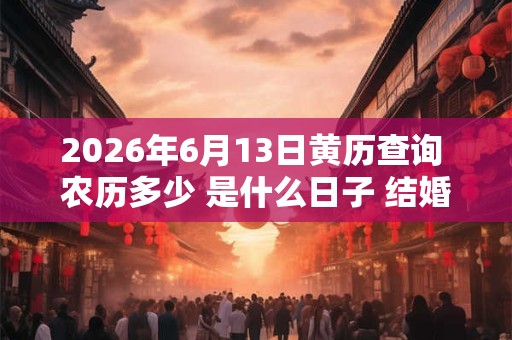 2026年6月13日黄历查询 农历多少 是什么日子 结婚吉时 2026年6月13日黄历查询 农历多少 是什么日子 结婚吉时