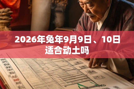 2026年兔年9月9日、10日适合动土吗 2026年兔年9月9日、10日适合动土吗