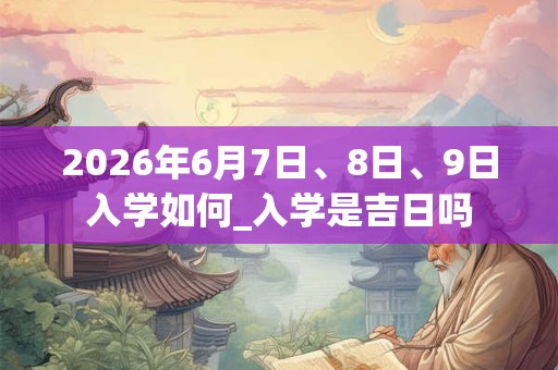 2026年6月7日、8日、9日入学如何_入学是吉日吗