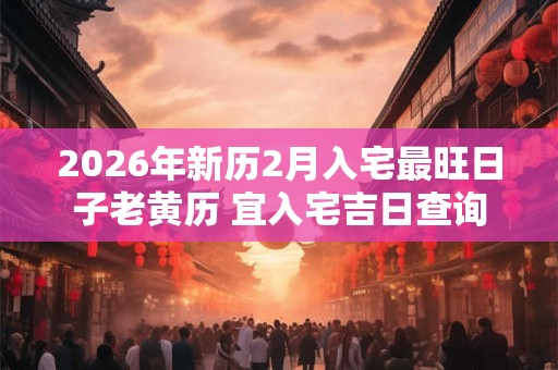 2026年新历2月入宅最旺日子老黄历 宜入宅吉日查询 2026年新历2月入宅最旺日子老黄历 宜入宅吉日查询