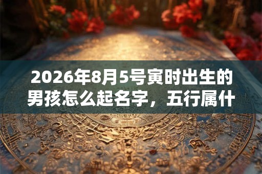 2026年8月5号寅时出生的男孩怎么起名字，五行属什么