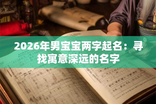 2026年男宝宝两字起名:寻找寓意深远的名字 2026年男宝宝两字起名:寻找寓意深远的名字