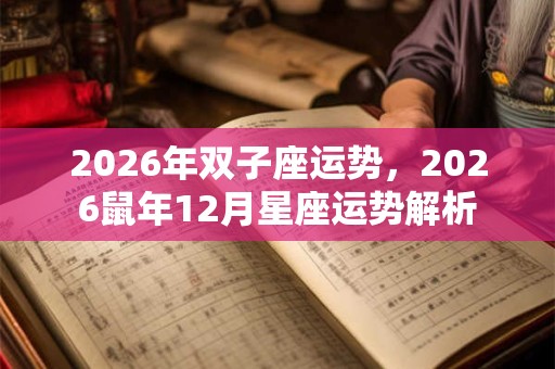 2026年双子座运势,2026鼠年12月星座运势解析 2026年双子座运势,2026鼠年12月星座运势解析