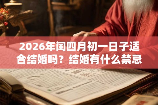 2026年闰四月初一日子适合结婚吗?结婚有什么禁忌? 2026年闰四月初一日子适合结婚吗?结婚有什么禁忌?