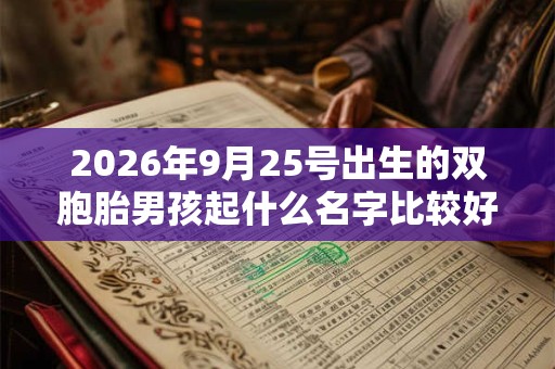 2026年9月25号出生的双胞胎男孩起什么名字比较好,五行属什么 2026年9月25号出生的双胞胎男孩起什么名字比较好,五行属什么