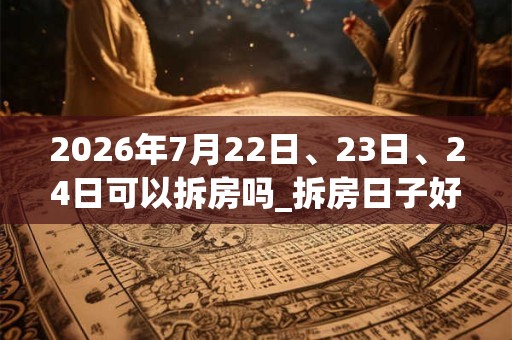 2026年7月22日、23日、24日可以拆房吗_拆房日子好吗