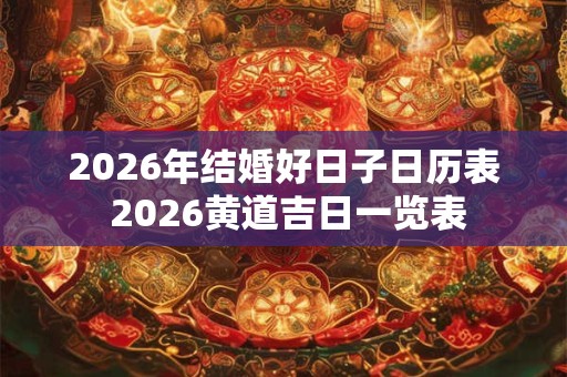 2026年结婚好日子日历表 2026黄道吉日一览表
