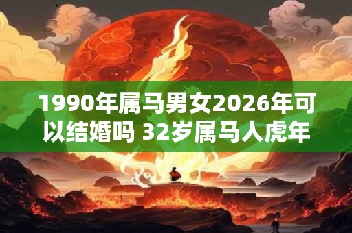 1990年属马男女2026年可以结婚吗 32岁属马人虎年结婚要注意什么