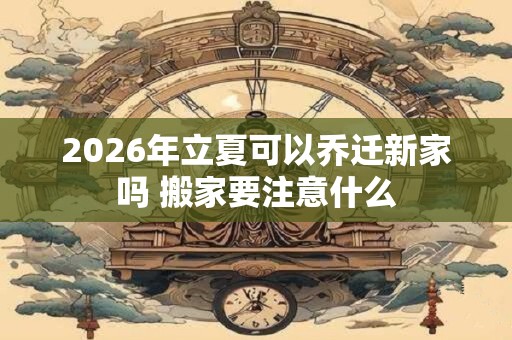2026年立夏可以乔迁新家吗 搬家要注意什么