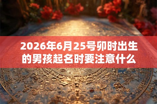2026年6月25号卯时出生的男孩起名时要注意什么 2026年6月25号卯时出生的男孩起名时要注意什么