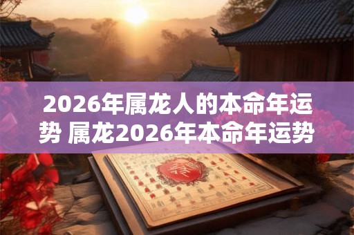 2026年属龙人的本命年运势 属龙2026年本命年运势如何 2026年属龙人的本命年运势 属龙2026年本命年运势如何